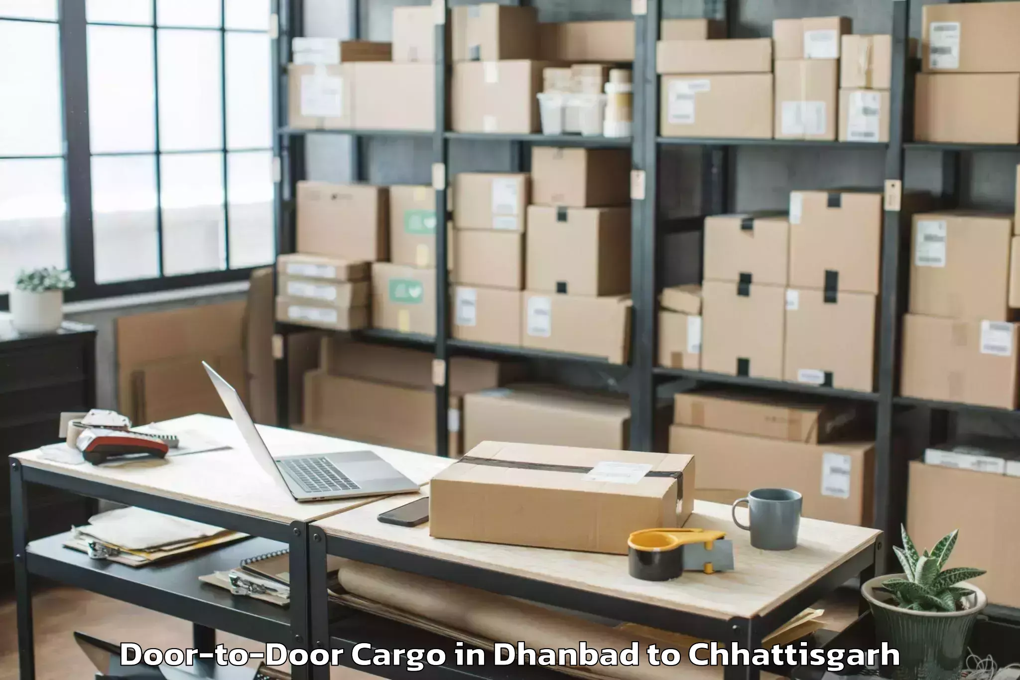 Hassle-Free Dhanbad to Basna Door To Door Cargo